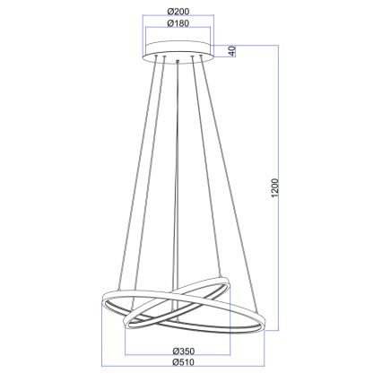 Globo - LED Żyrandol ściemnialny na lince 2xLED/21W/230V