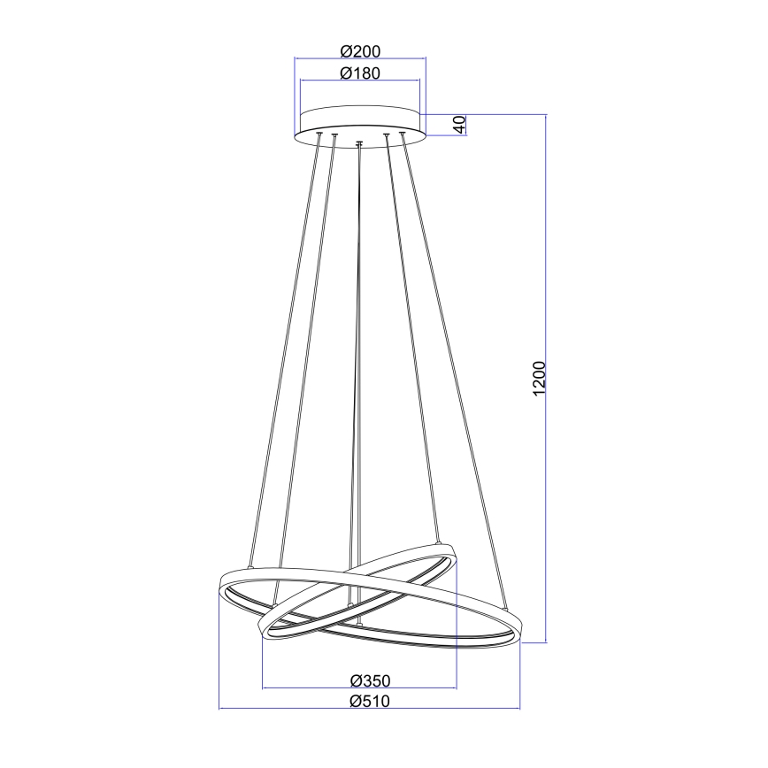 Globo - LED Żyrandol ściemnialny na lince 2xLED/21W/230V