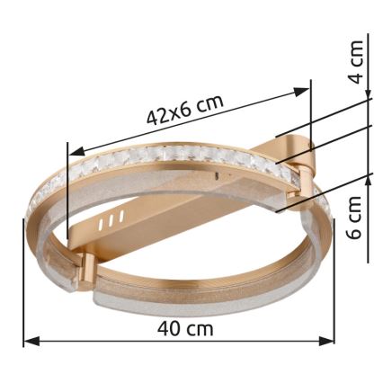 Globo - LED regulowane kryształowe oświetlenie sufitowe LED/36W/230V 2700K-6000K + pilot do zdalnego sterowania