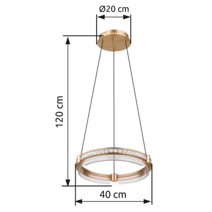Globo - LED Ściemnialny kryształowy żyrandol na lince LED/36W/230V 2700K-6000K + zdalne sterowanie