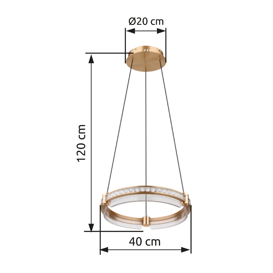 Globo - LED Ściemnialny kryształowy żyrandol na lince LED/36W/230V 2700K-6000K + zdalne sterowanie