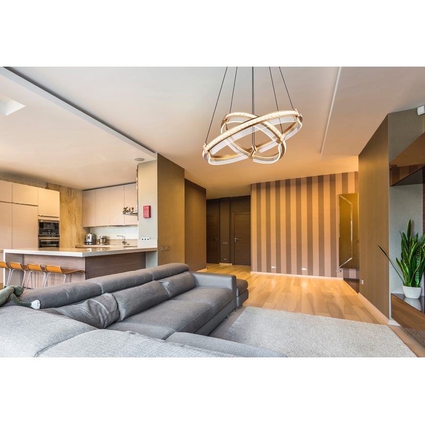 Globo - LED Ściemnialny kryształowy żyrandol na lince LED/78W/230V 2700K-6000K + zdalne sterowanie