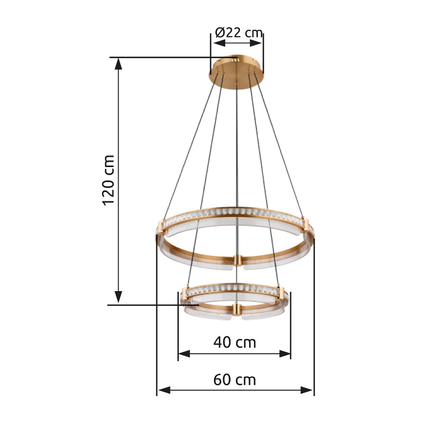 Globo - LED Ściemnialny kryształowy żyrandol na lince LED/78W/230V 2700K-6000K + zdalne sterowanie