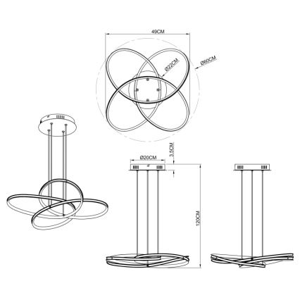 Globo - LED Żyrandol na lince LED/30W/230V