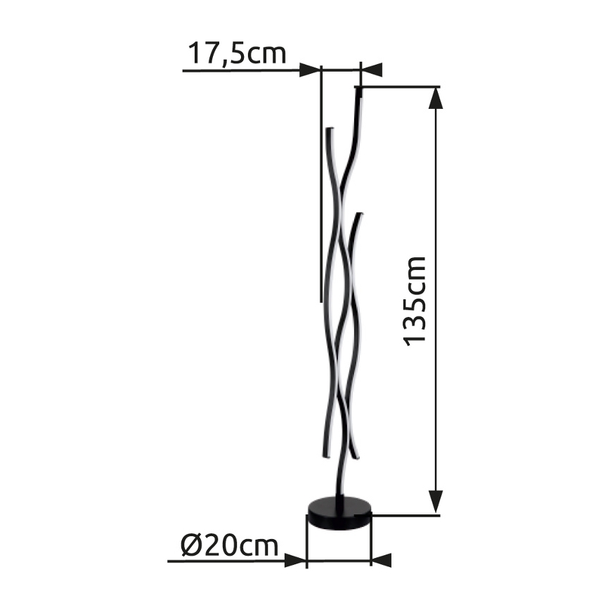 Globo - LED Lampa podłogowa LED/28W/230V 3000K czarna