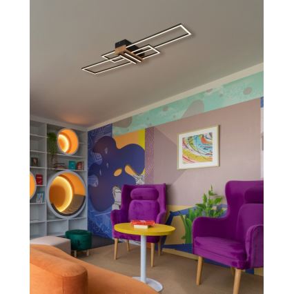 Globo - LED Plafon LED/40W/230V 3000K 25x100 cm czarny