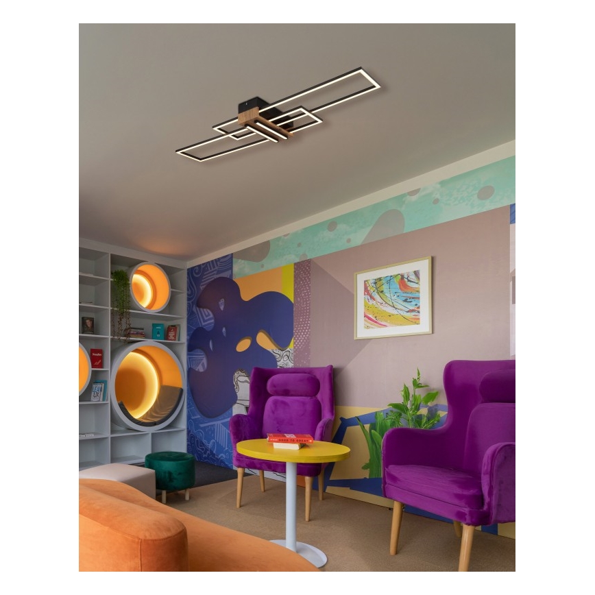 Globo - LED Plafon LED/40W/230V 3000K 25x100 cm czarny