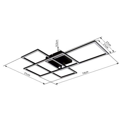 Globo - LED regulowane oświetlenie sufitowe LED/40W/230V 2700-6500K 51x74 cm Wi-Fi Tuya + pilot zdalnego sterowania
