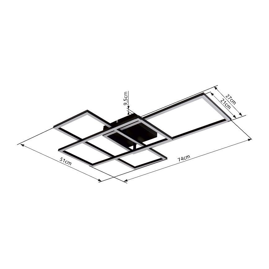 Globo - LED regulowane oświetlenie sufitowe LED/40W/230V 2700-6500K 51x74 cm Wi-Fi Tuya + pilot zdalnego sterowania