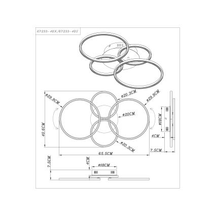 Globo - LED Żyrandol natynkowy LED/40W/230V