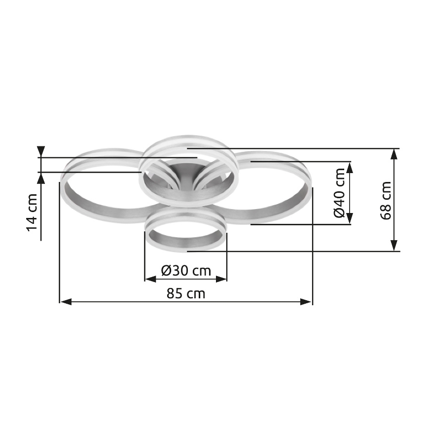 Globo - LED Plafon ściemnialny LED/90W/230V 2700-6000K 68x85 cm + pilot zdalnego sterowania