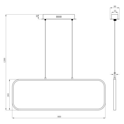 Globo - LED Żyrandol na lince LED/24W/230V