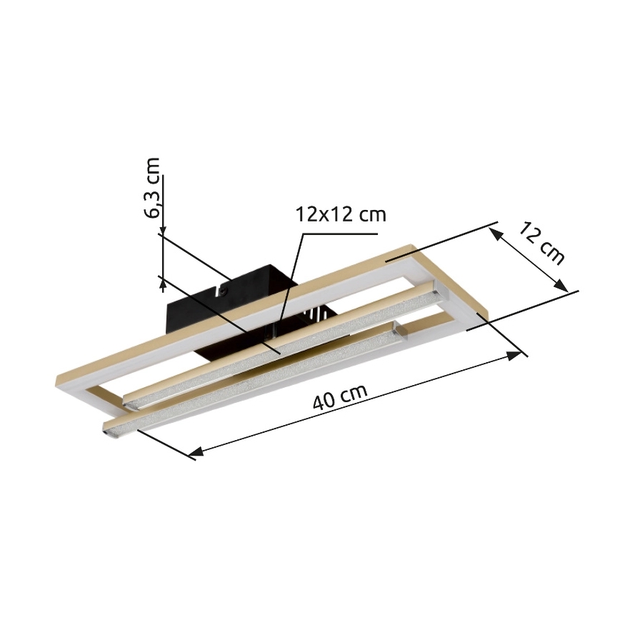 Globo - LED Plafon LED/24W/230V 4000K złoty
