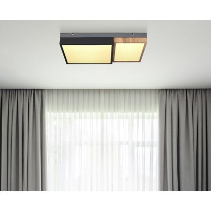 Globo 67286-30 - Lampa sufitowa LED GUNDI LED/30W/230V 35x65 cm brązowo-czarna