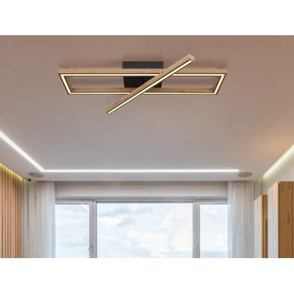 Globo 67287D1 - Lampa sufitowa LED MANDERA LED/36W/230V 20x80 cm brązowa