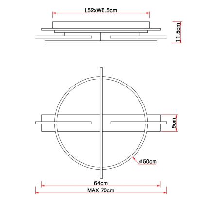 Globo - LED Plafon LED/44W/230V