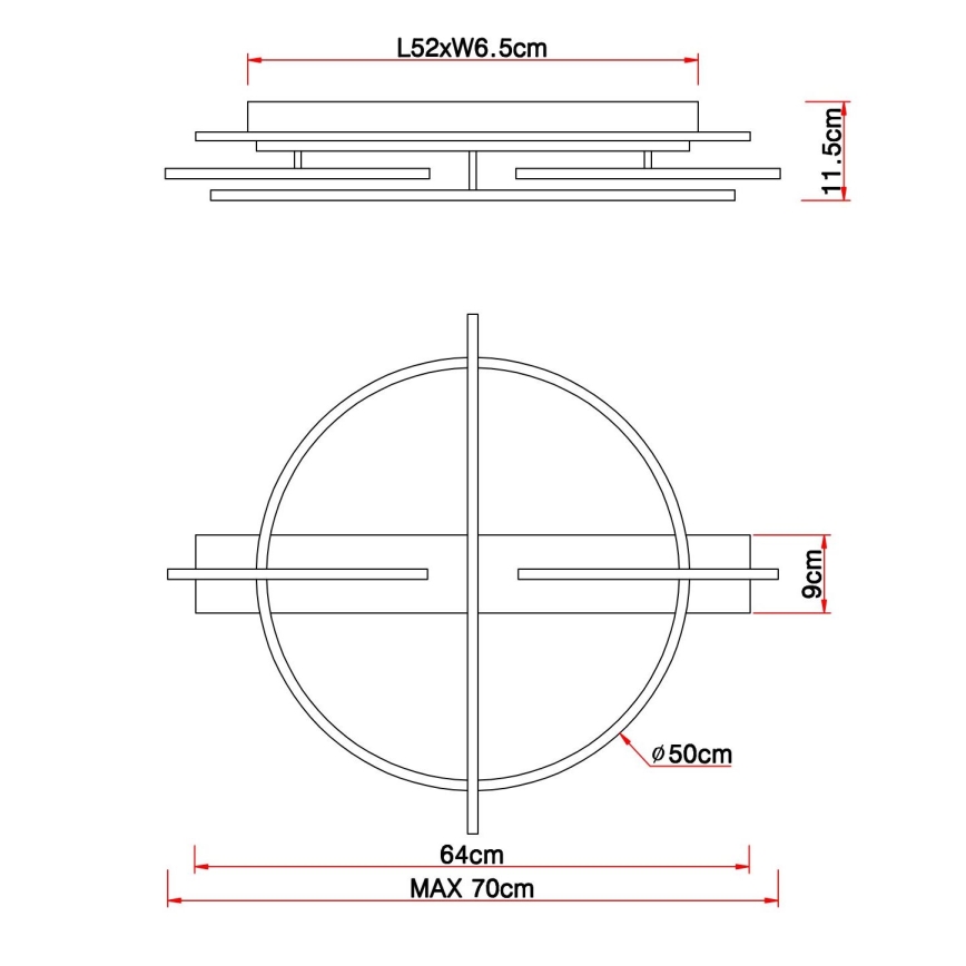 Globo - LED Plafon LED/44W/230V