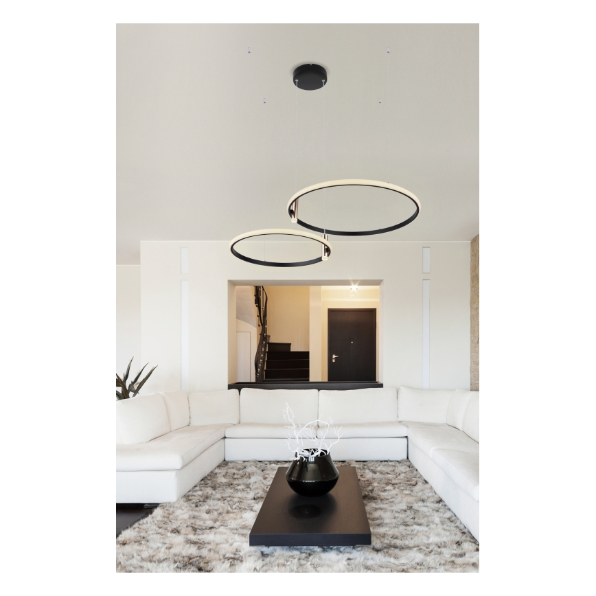 Globo - LED Żyrandol ściemnialny na lince LED/55W/230V 2700-6000K czarny + zdalne sterowanie