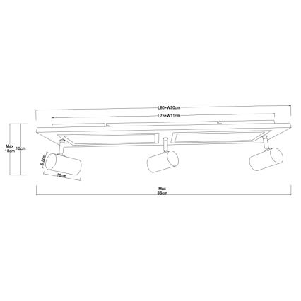 Globo - LED Oświetlenie punktowe LED/24W/230V + 3xGU10/5W