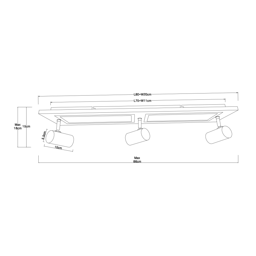 Globo - LED Oświetlenie punktowe LED/24W/230V + 3xGU10/5W
