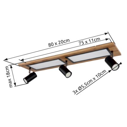 Globo - LED Oświetlenie punktowe LED/24W/230V + 3xGU10/5W