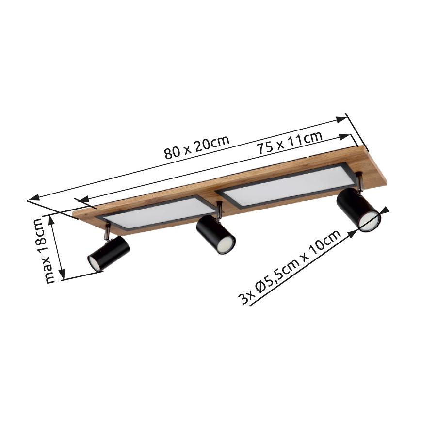 Globo - LED Oświetlenie punktowe LED/24W/230V + 3xGU10/5W