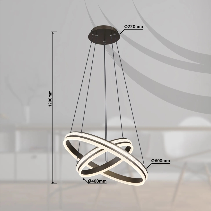 Globo - LED Żyrandol ściemnialny na lince LED/60W/230V 2700K-6000K + zdalne sterowanie