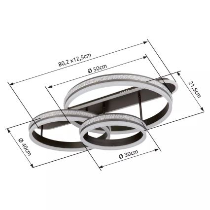 Globo - LED Plafon ściemnialny LED/75W/230V 2700K-6000K + zdalne sterowanie