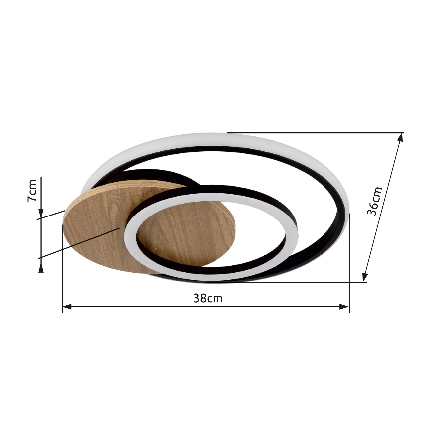 Globo - LED Plafon LED/24W/230V czarny