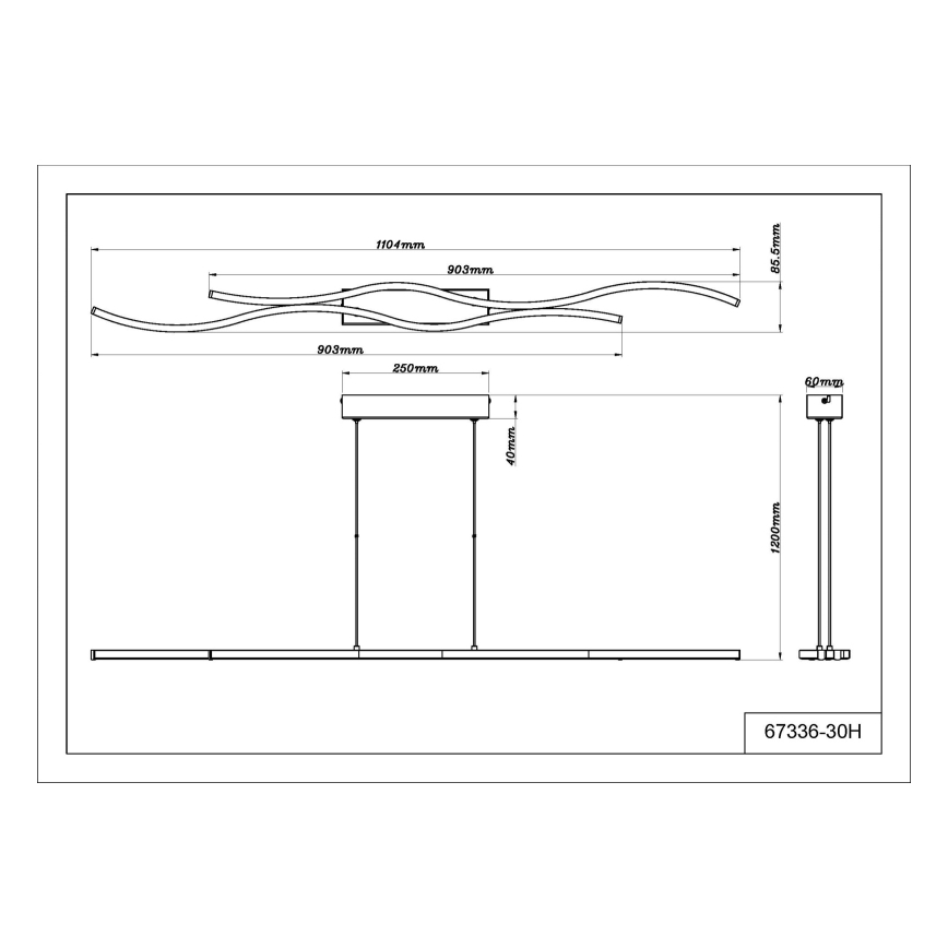 Globo - LED Żyrandol na lince LED/30W/230V 3000K czarny
