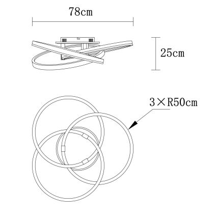 Globo - LED ściemnialna lampa sufitowa LED/75W/230V 2700-6000K śr. 78 cm + pilot zdalnego sterowania