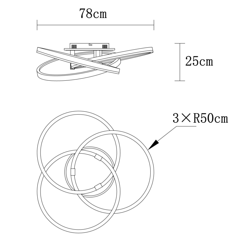 Globo - LED ściemnialna lampa sufitowa LED/75W/230V 2700-6000K śr. 78 cm + pilot zdalnego sterowania