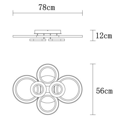 Globo - LED Plafon ściemnialny LED/60W/230V 2700-6000K 56x78 cm antracyt + pilot zdalnego sterowania