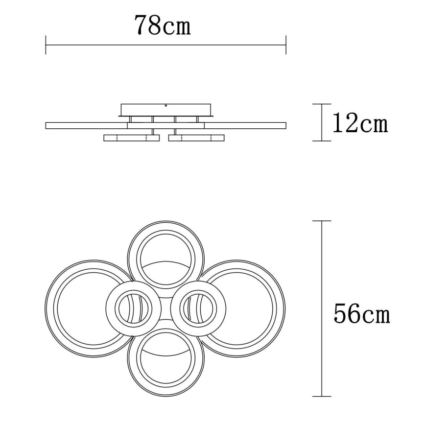 Globo - LED Plafon ściemnialny LED/60W/230V 2700-6000K 56x78 cm antracyt + pilot zdalnego sterowania