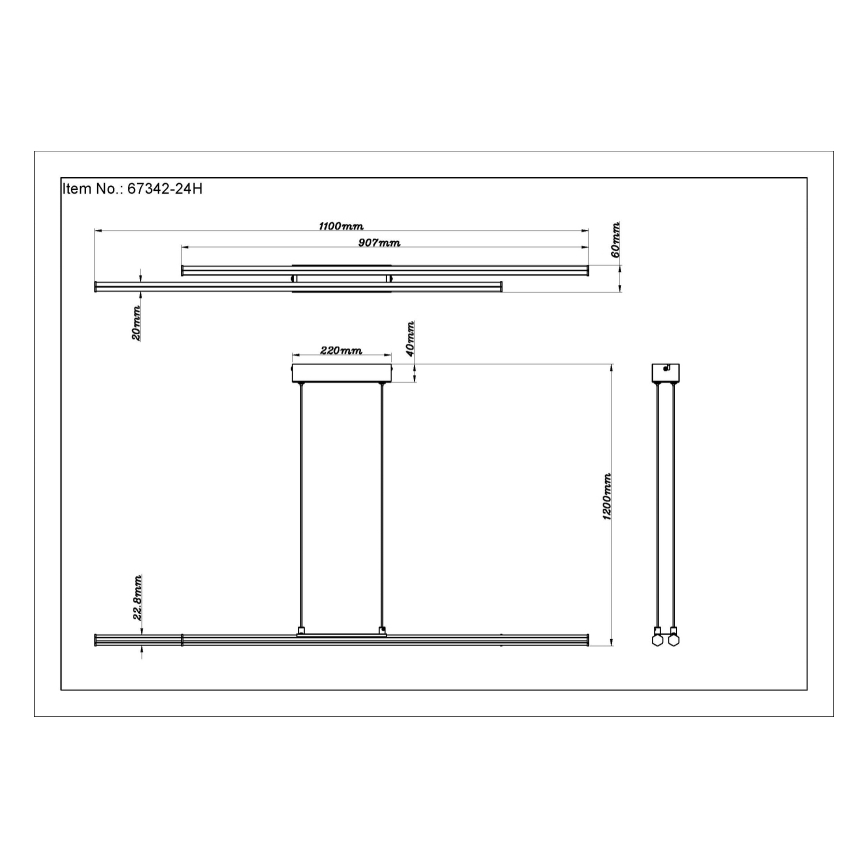 Globo - LED Żyrandol na lince LED/24W/230V 3000K czarny