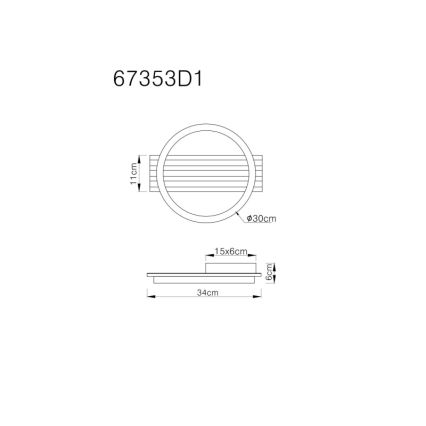 Globo - LED Plafon LED/12W/230V 3000K 30x34 cm