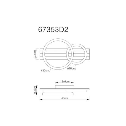 Globo - LED Plafon LED/18W/230V 3000K 30x48 cm