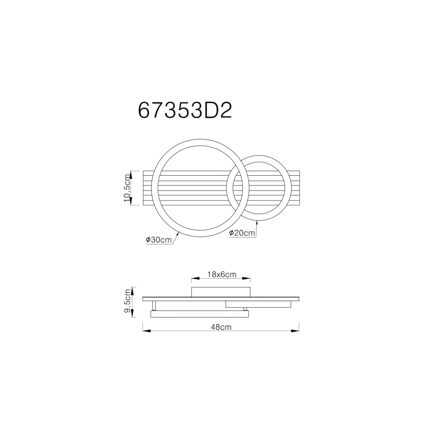 Globo - LED Plafon LED/18W/230V 3000K 30x48 cm