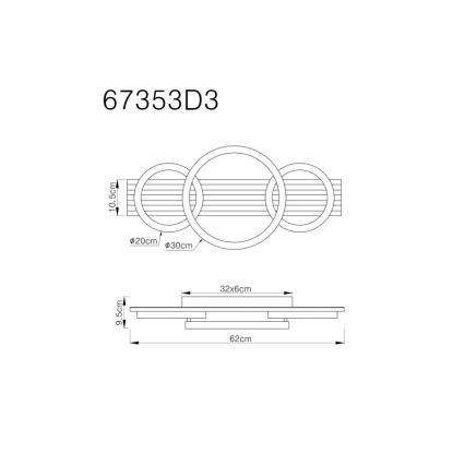 Globo - LED Plafon LED/24W/230V 3000K 30x62 cm
