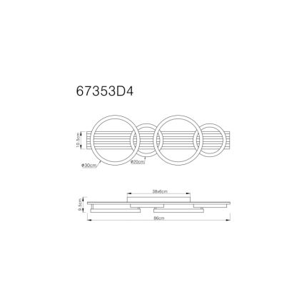 Globo - LED Plafon LED/30W/230V 3000K 30x86 cm