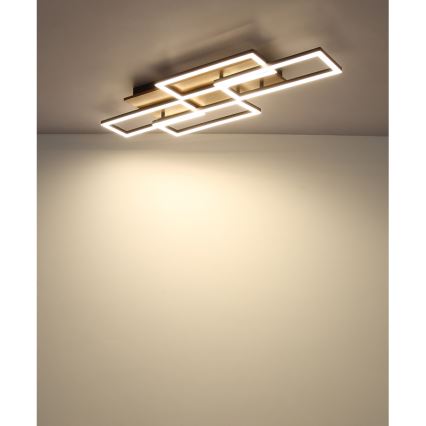 Globo - Ściemnialna lampa sufitowa LED/40W/230V 2700-6500K 32,5x87,5 cm brązowo-czarna + pilot zdalnego sterowania