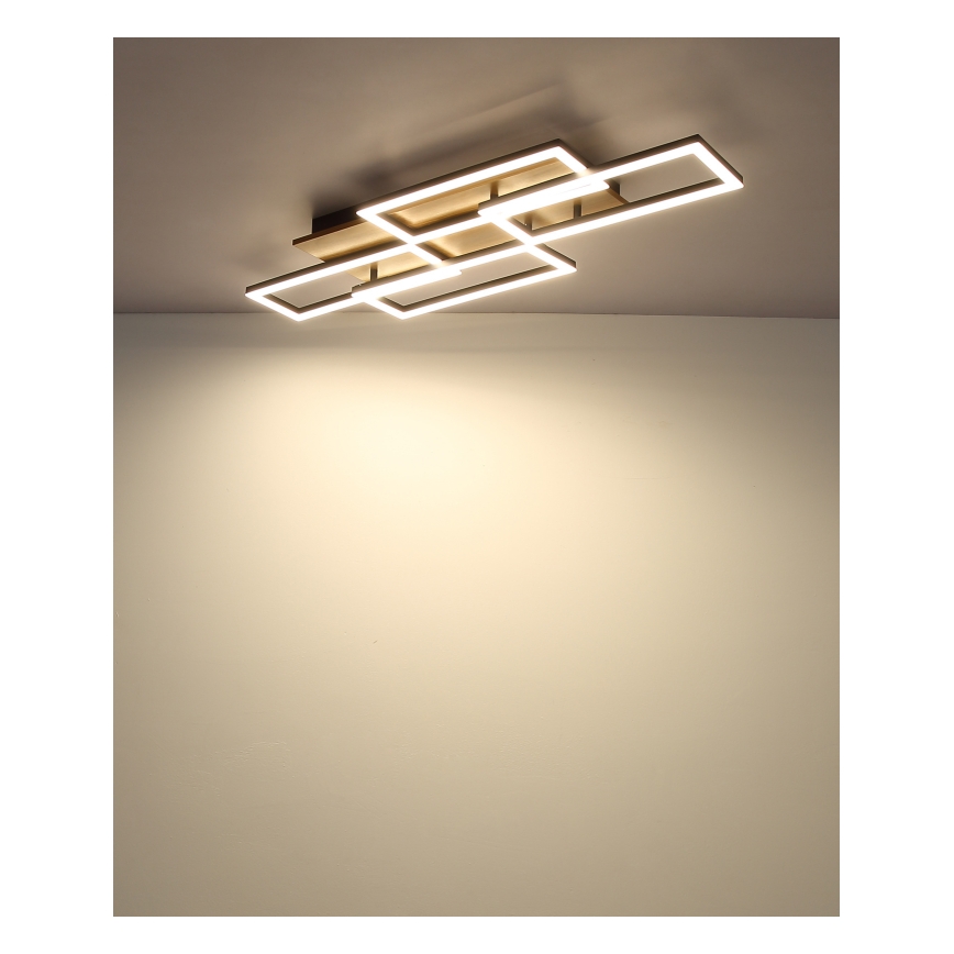 Globo - Ściemnialna lampa sufitowa LED/40W/230V 2700-6500K 32,5x87,5 cm brązowo-czarna + pilot zdalnego sterowania