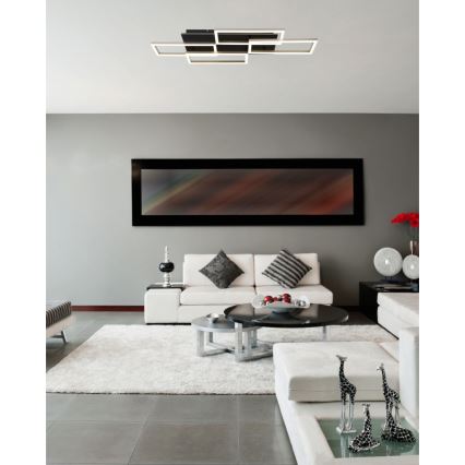 Globo - ściemnialny plafon sufitowy LED/40W/230V 2700-6500K 32,5x87,5 cm czarny + pilot zdalnego sterowania