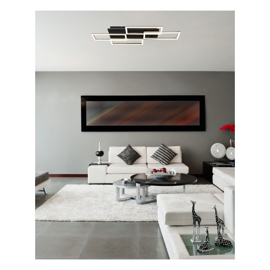 Globo - ściemnialny plafon sufitowy LED/40W/230V 2700-6500K 32,5x87,5 cm czarny + pilot zdalnego sterowania