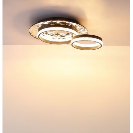 Globo - LED Plafon LED/24W/230V 3000K 40x50,5 cm czarny/chrom błyszczący