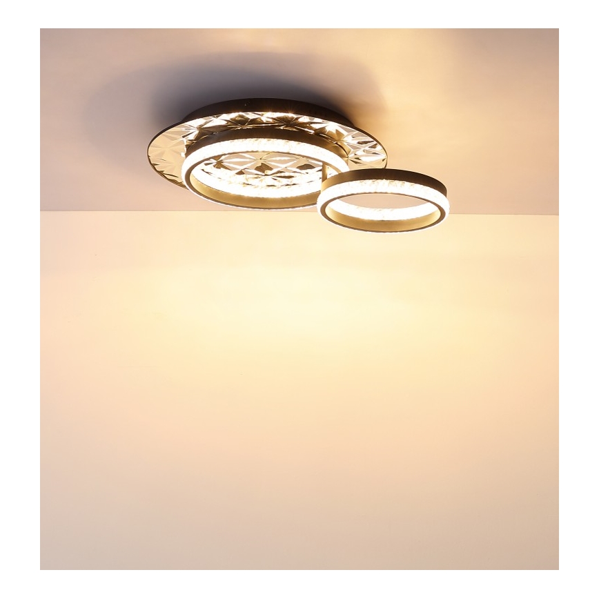 Globo - LED Plafon LED/24W/230V 3000K 40x50,5 cm czarny/chrom błyszczący