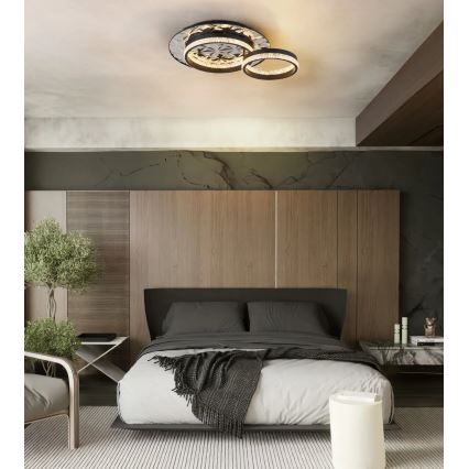 Globo - LED Plafon LED/24W/230V 3000K 40x50,5 cm czarny/chrom błyszczący