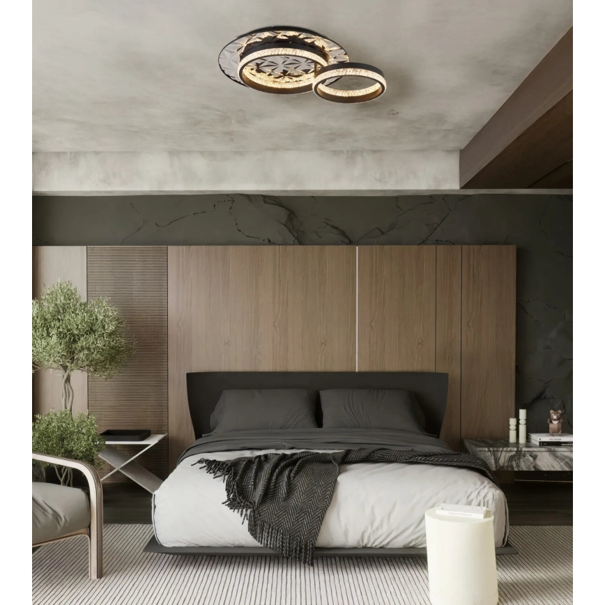 Globo - LED Plafon LED/24W/230V 3000K 40x50,5 cm czarny/chrom błyszczący
