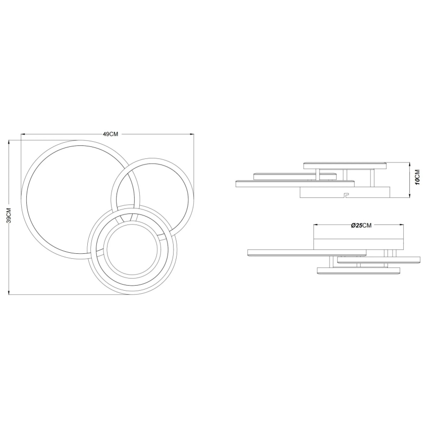 Globo - Plafon sufitowy LED 40 W / 230 V / 3000 K, 49x39 cm