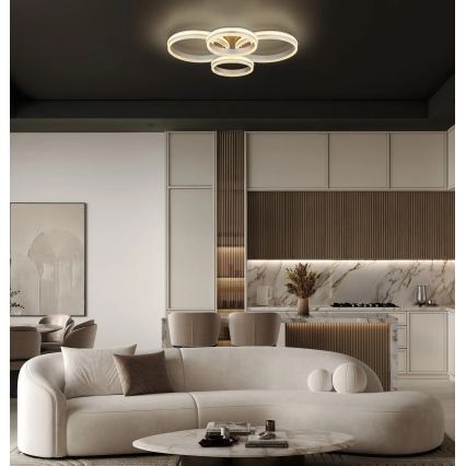 Globo - ściemnialna oprawa sufitowa LED/90W/230V 2700-6000K srebrna + pilot zdalnego sterowania